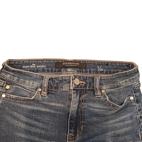 Liverpool Los Angeles‎ High-Rise Bermuda Denim Shorts Women's Size 2/26 Blue - Picture 3 of 5
